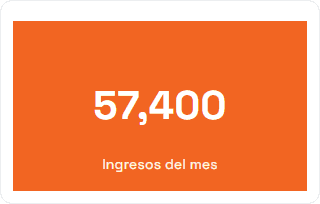 Un widget de Valor mostrando los ingresos del mes.