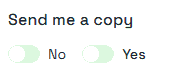A Boolean component in a published form.