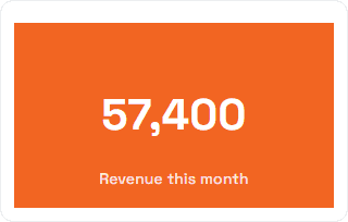 A Value widget showing revenue for the month.
