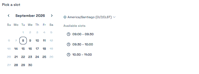 A Scheduler component in a published form.