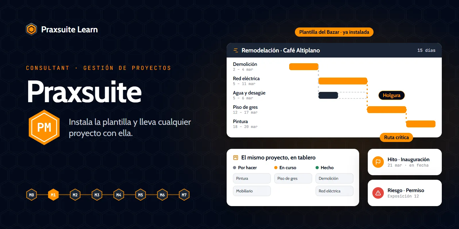 Portada del curso Praxsuite para Gestión de Proyectos